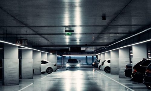 cars parked in a tunnel